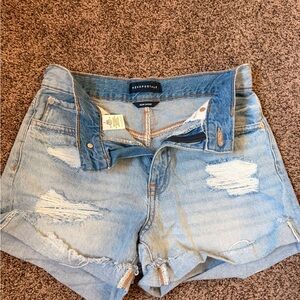 Aeropostale Light Blue Ripped Denim Shorts